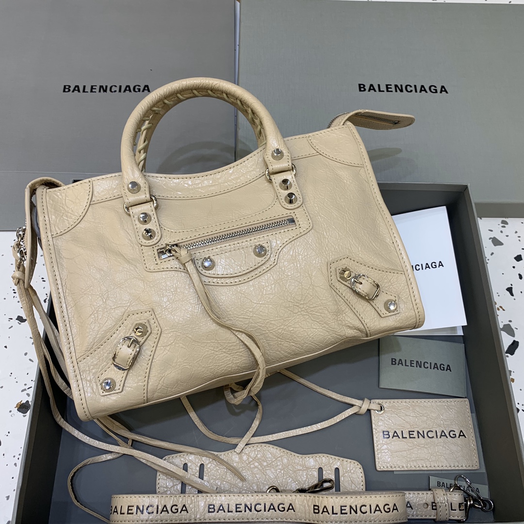 Balenciaga Classic City Small Handbag Shoulder Bag Apricot